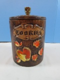 Treasure Craft California Pottery Retro Covered Cookie Jar Concave Golden Yellow/Orange?.