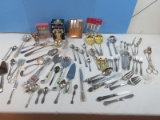 Lot Misc Silverplate/Stainless 18/8 & Other Flatware, Serving Pieces, Gold Plate Tableware, ?.