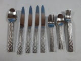 20pc Joseph Abboud Signature Sisal Pattern 18/10 Stainless Weave Design Flatware
