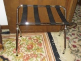 Post modern Stainless Folding Luggage and Baggage Rack stand w/ 4 Nylon Straps
