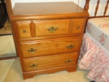 Early American Style Maple Bachelor's 3 Drawer Chest w/ Simulated Wood Grain Top