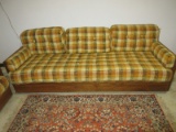 Phenomenal Howard Furniture Mfg. Mid Century Modern Oak Beam Frame Sofa Couch Low Back