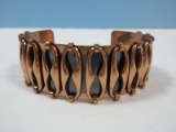 Vintage Renoir Espana Copper Cuff Bracelet Mid Century Modern Relief Design