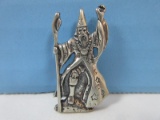 Sterling Celestial Mystical Wizard Jewelry Pendant 1 3/8