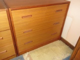 Marvelous Mid Century Danish Modern Teakwood Double Dresser 6 Drawers Slot Handles