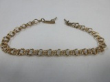 Stamped 14K Gold Rolo/Cable Link Bracelet.  6 1/2