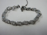 Sterling Link Rosette Bracelet. 6 1.4