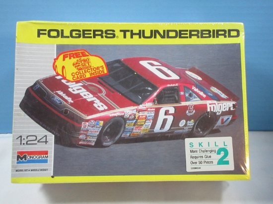 Monogram #6 Folgers Thunderbird Mark Martin 1:24 Scale Model NASCAR Free Pro-Set Collectors