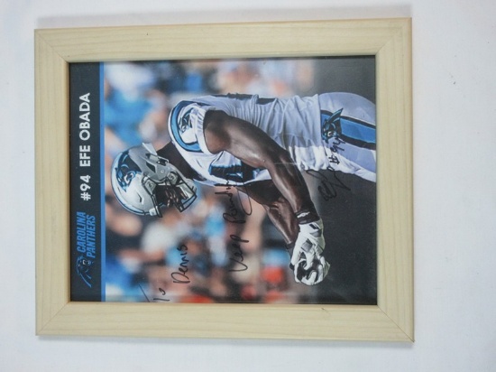 NFL Carolina Panthers EFE Obada Autographed Picture Framed