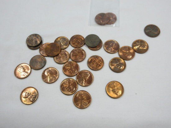 27 Lincoln Wheat Penny Coins 1957-D Uncirculated Denver Mint Mark