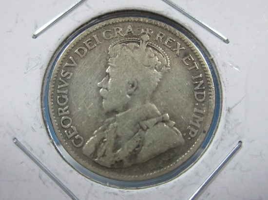 1917 Canadian Silver 25 Cent Coin Composition 92.5% Silver 7.5% Copper