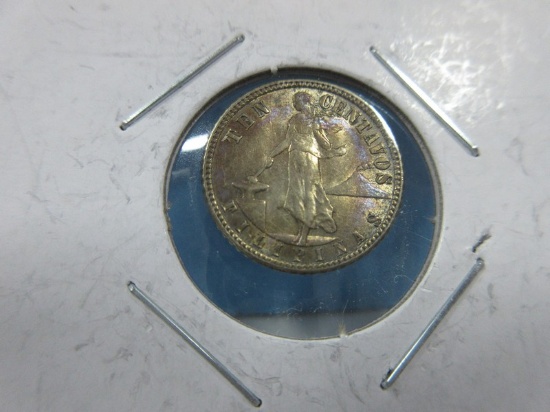 Philippines 10 Centavos 1944 D Silver Coin Composition Silver Fineness 0.7500