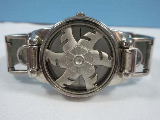 Unique Voges Spinner Propeller Cover Stainless Steel Wrist Watch