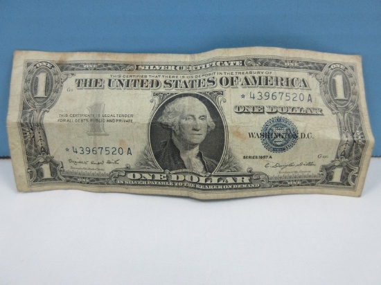 Series 1957-A Silver Certificate Star Note One Dollar Bill    *43967520A