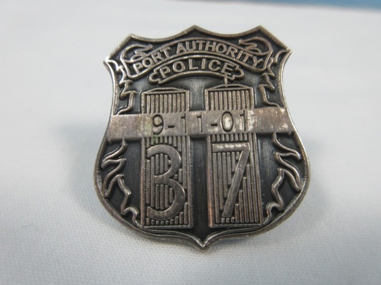 Port Authority Police 9-11-01 Badge Shield Pin #37 w/N.Y.C. Twin Towers Emblem