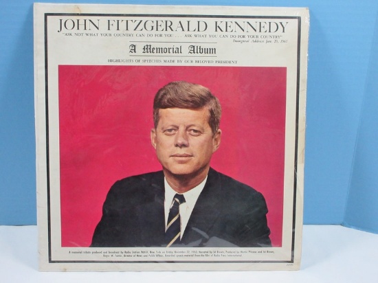 John Fitzgerald Kennedy "A Memorial Album" Vinyl Record.  Speeches by our Beloved President