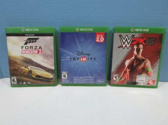 3 X Box One Video Games- Disney Infinity, Forza, Horizon 2, WWE 2K15