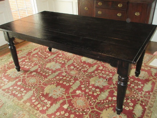 Pottery Barn Farmhouse Harvest Dining Extendable Table w/2 Leaves, Rough Sawn Lumber