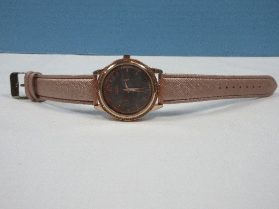 Ladies Fashion Catherine Malandrino Quartz Chronograph Wristwatch Crystal Bezel