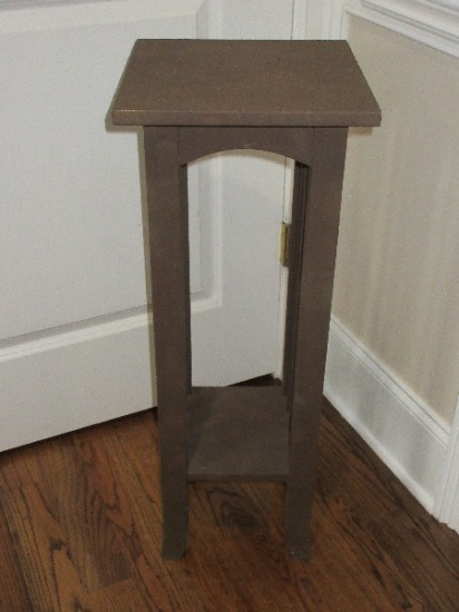Traditional Craftsman Mission Style 32" Plant Stand Textured Paint w/Lower Shelf 12" Square Top