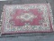 Momeni Handmade 100% Wool Pile Rug Sculpted Floral & Center Medallion Pattern Mauve Color
