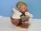 Collectors Goebel Hummel Playmates Boy w/Basket of Rabbits 58/c Full Bee Mark TMK-2 Circa