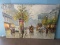 Impressionist Paris Street Scene Scape w/Horse Drawn Carriages Giclee on Gallery Wrap Canvas