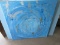 Spiraling Abstract Original Artwork on Canvas Shades of Blue w/Silver, Gold & White Tones