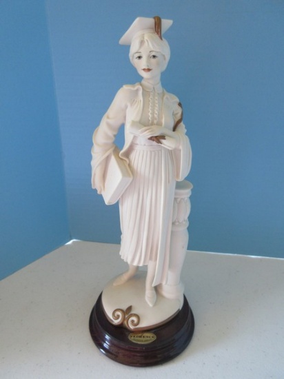 Giuseppe Armani Lady Graduate Sculpture 11 1/2" on Base Circa 1993 Florence Sculpture d'Arte