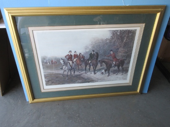 Titled "A Real Good Story" English Equestrian Hunting Scene Fine Art Print By Heywood Hardy in
