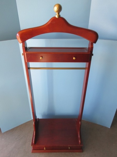 Bombay Co. Furniture Valet Butler Stand w/2 Drawers & Rod. 45 1/2"