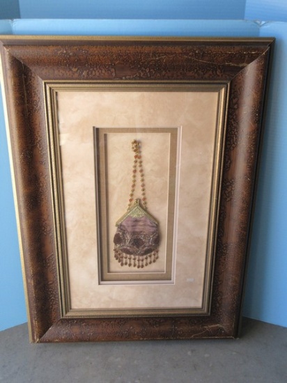 Gorgeous Vintage Beaded Victorian Era Style Evening Bag Ornately Embellished in Distressed