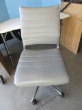 Post Modern Stainless Steel Desk Chair Gray Upholstery