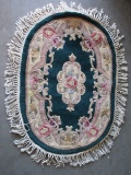 Royal Palace Handmade Accent Rug 100% Wool Pile Chambored Design Fringe Trim Antique