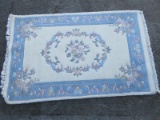 Sculpted Floral Rug Blue/Beige Color . 41 1/2