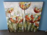 Impressionist Multicolor Spring Tulips in Bloom Giclee on Gallery Wrap Canvas 28