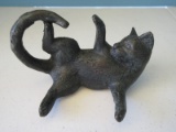 Cast Iron Playful Kitty Cat Figure 3 1/4