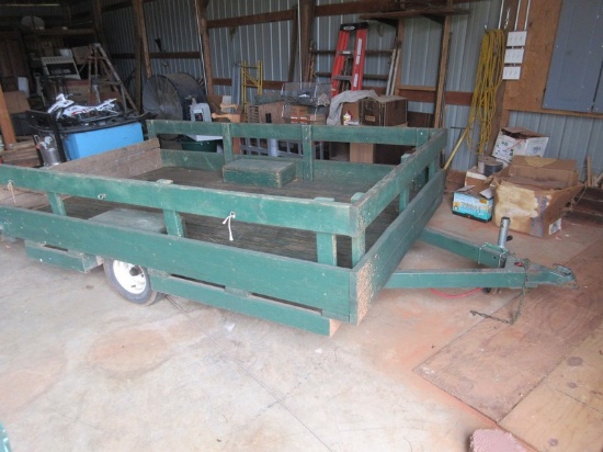 Utility Trailer, Wooden Floor and Attached Rails. 6'4"Wide X 10'4"Long