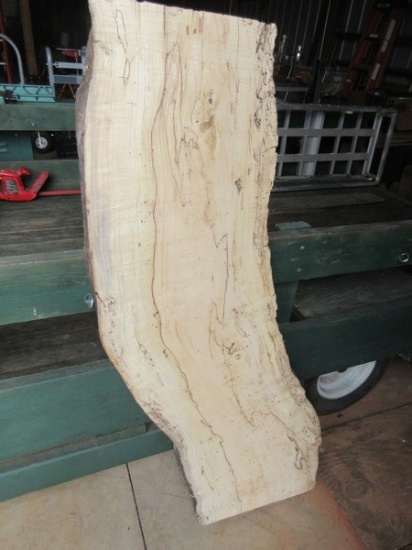 Birch Natural Live Edge Board Planed Slab Plank Lumber- Approx 56"L x 17 1/2" Widest Points-1 3/8" T
