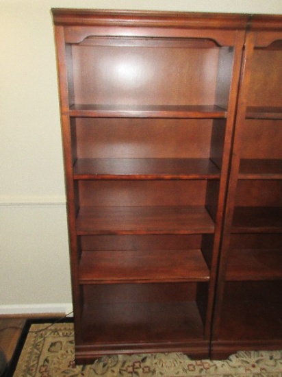 Traditional Cherry Bookcase w/ Adjustable Shelves on Bracket Feet