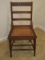 Eastlake Walnut Butter mold Carved Design Ladder Back Chair w/Woven Cane Seat