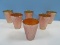 Set of 6 Jeannette Marigold Carnival Glass Tree Bark Variant Pattern Ribbed Bark Design 3 5/8