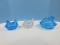 Lot kemple Turquoise Pressed Glass Hen on Nest 4 3/4