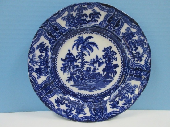 Scarce Find Adams China Flow Blue Kyber Pattern Blue Trees in Center 9" Luncheon Plates