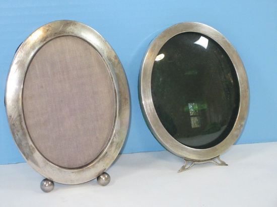 2 Sterling Silver Oval Picture Frames Classic Design
