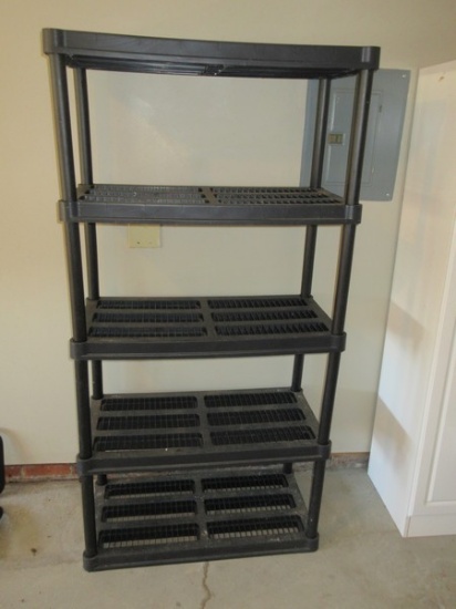 Black Plastic Shelf Unit Storage Shelving Organizer- 70" x 35 1/2" x 18"