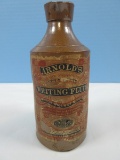 Rare Find Early Arnold's Writing Fluid Pottery Stoneware Ink Bottle Denby Pottery P & J Arnold