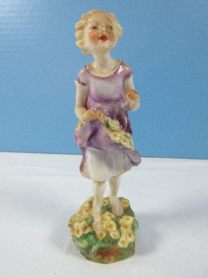 Royal Worchester Bone China "The First Cuckoo Girl" in Lavender Doughty #3087 Modelled by