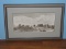 Early American Settlement Town Fine Artwork in Rustic Gray 2 Tone Frame/Mat From The Canvas