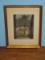 Austrian Original Etching on Silk Cast iron Gates of The Hofburg in Vienna Artist Hans Leisch in